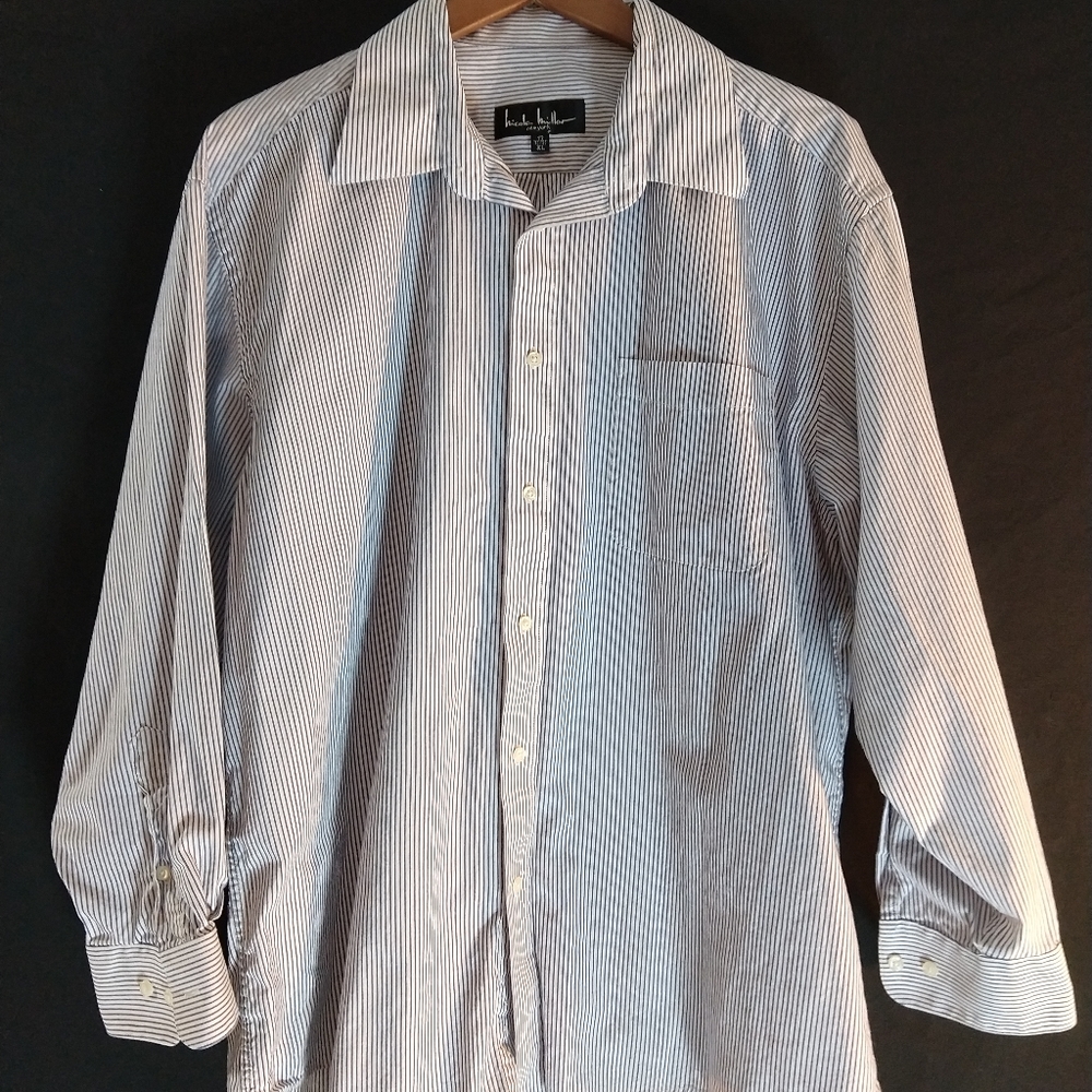 Nicole Miller men's dress shirt, blue/white NWOT